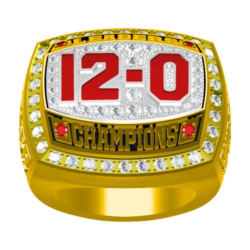 Custom Ohio State Buckeyes 2012 12-0 Leaders Championship Ring