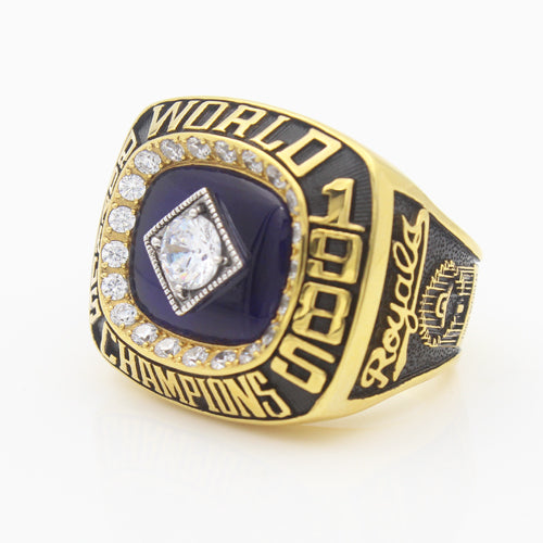 Kansas City Royals 1985 World Series MLB Championship Ring With Lapis Lazuli
