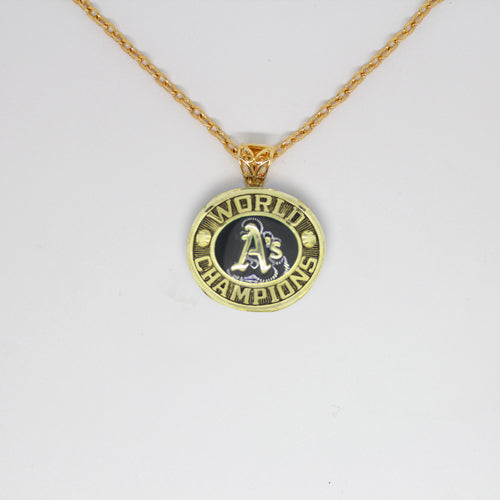 Oakland Athletics 1974 World Series MLB Championship Pendant with Chain