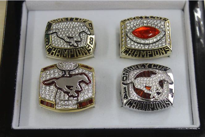 Calgary Stampeders 1998-2001-2008-2014 Grey Cup Championship Ring Collection