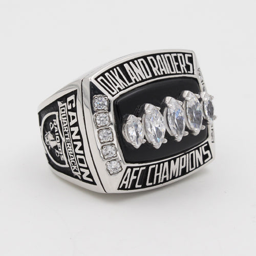 Oakland Raiders 2002 American Football Championship Ring With Black Obsidian