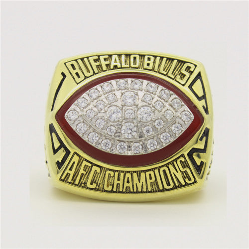 Buffalo Bills 1992 American Football Championship Ring With Red Ruby