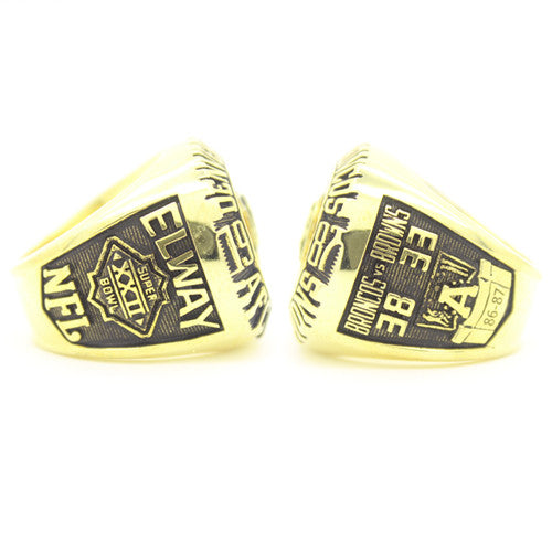 Denver Broncos 1987 American Football Championship Ring With Yellow Citrine