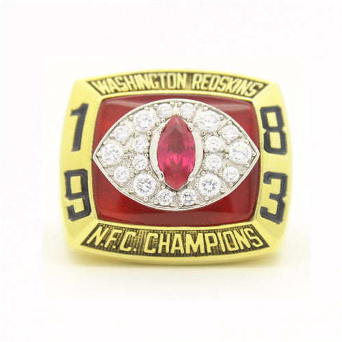 Washington Redskins 1983 National Football Championship Ring With Red Ruby