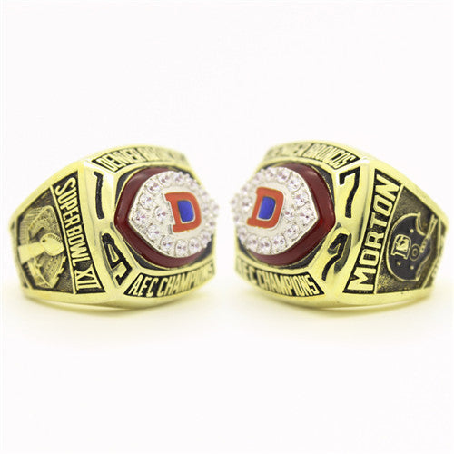 Denver Broncos 1977 American Football Championship Ring With Red Ruby