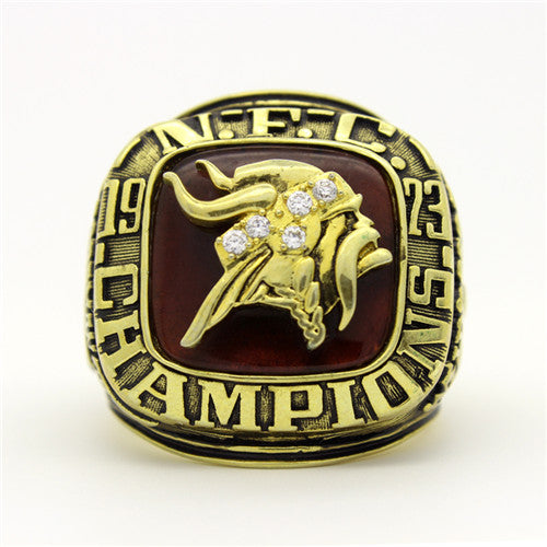 Minnesota Vikings 1973 National Football Championship Ring With Red Ruby