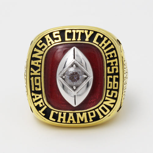 Kansas City Chiefs 1966 American Football Championship Ring With Red Ruby