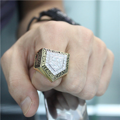 Custom Cleveland Indians 1997 American League Championship Ring With White Rock Crystal