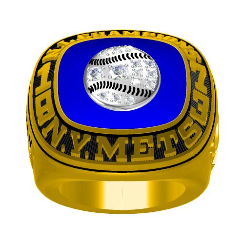 Custom New York Mets 1973 National League Championship Ring With Blue Synthetic Sapphire