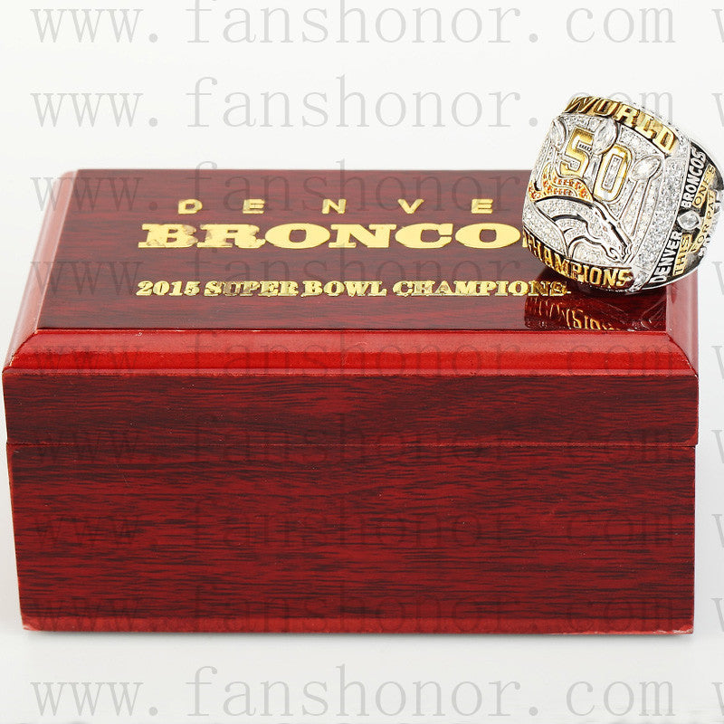 Customized Denver Broncos NFL 2015 Super Bowl 50 Fan Ring
