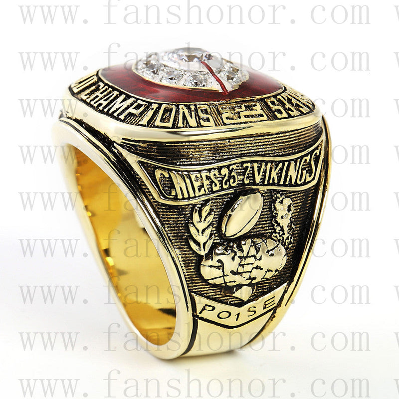 Customized Kansas City Chiefs NFL 1969 Super Bowl IV Championship Ring