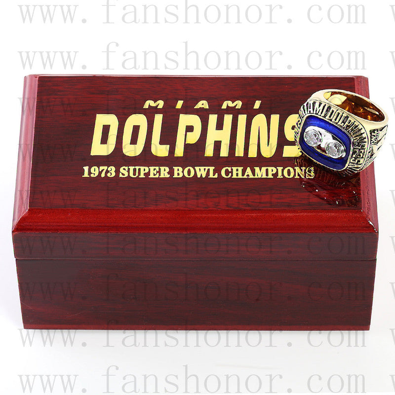 Customized Miami Dolphins NFL 1973 Super Bowl VIII Championship Ring