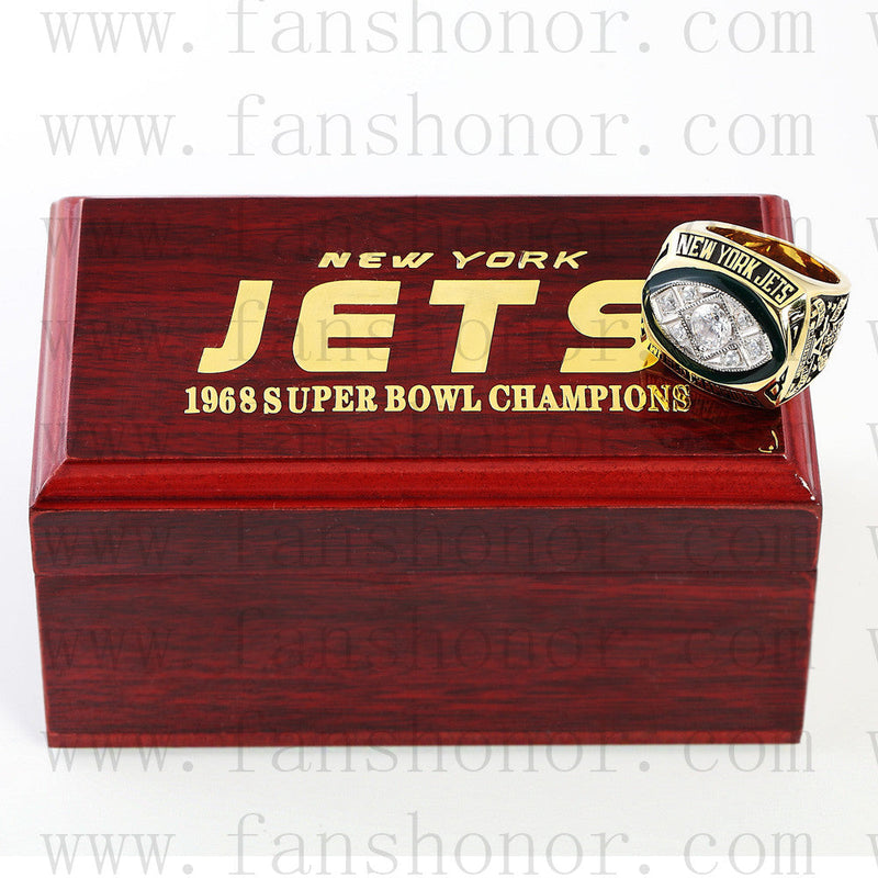 Customized New York Jets NFL 1968 Super Bowl III Championship Ring