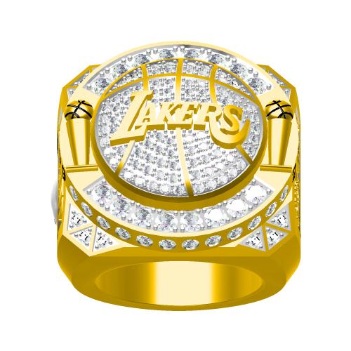 Los Angeles Lakers Logo Ring Black Gold CZ Size 6 - 13 #nba #lakers #basketball 11