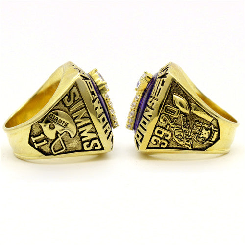 Custom New York Giants 1986 NFL Super Bowl XXI Championship Ring