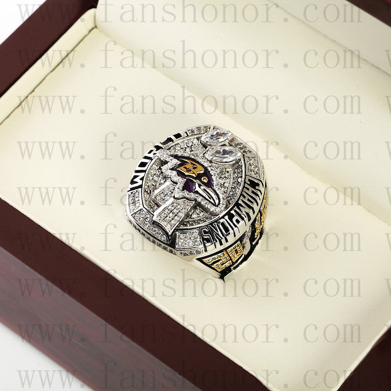 Customized Baltimore Ravens NFL 2012 Super Bowl XLVII Championship Ring