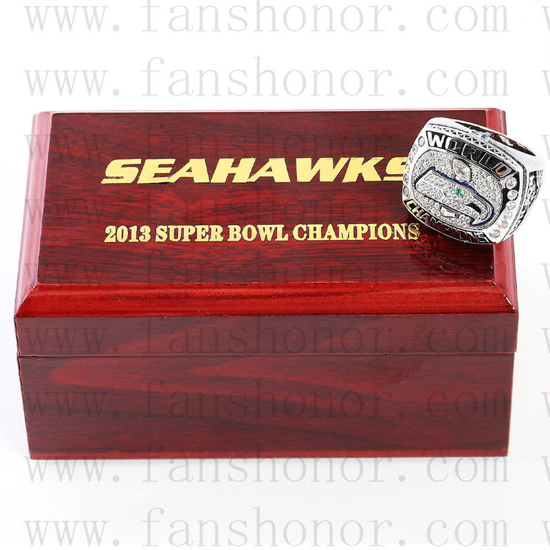 Customized Seattle Seahawks NFL 2013 Super Bowl XLVIII Championship Ring