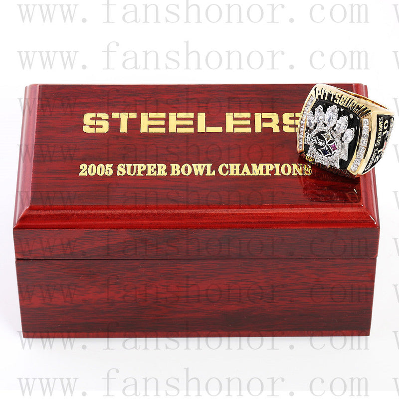 Customized Pittsburgh Steelers NFL 2005 Super Bowl XL Championship Ring