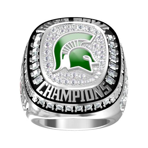 Custom Michigan State Spartans 2013 Season Rose Bowl And Big Ten Champions Ring