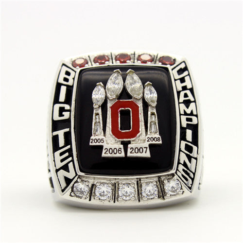 Custom OSU Ohio State Buckeyes 2008 Big Ben Championship Ring With Red Rubies