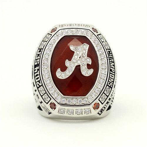 Custom Alabama Crimson Tide 2014 SEC Southeastern Conference Football Season Championship Ring With Red Ruby