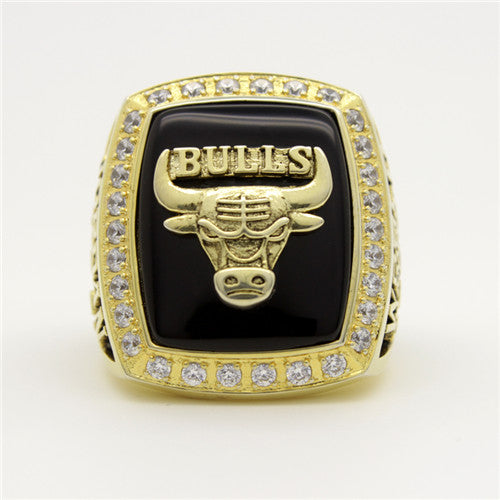 Chicago Bulls 1991 NBA Finals National Basketball World Championship Ring With Black Obsidian