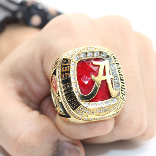 Alabama Crimson Tide 2016 SEC Championship Ring With Red Ruby