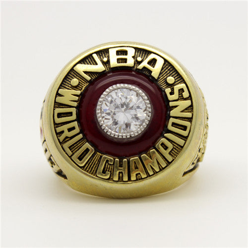 Philadelphia 76ers 1983 NBA Finals National Basketball World Championship Ring With Red Garnet