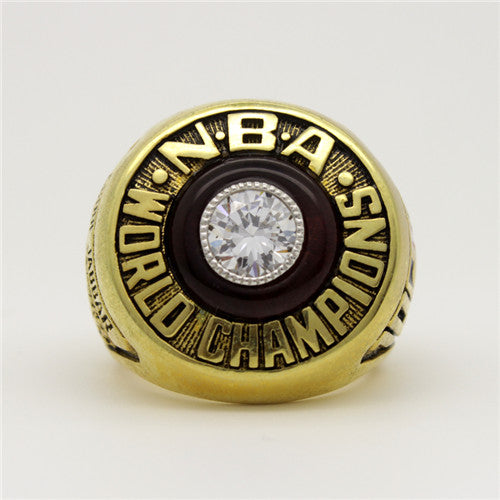 Los Angeles Lakers 1982 NBA Finals National Basketball World Championship Ring With Black Obsidian
