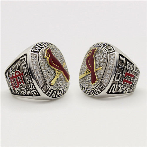 St. Louis Cardinals 2011 World Series MLB Championship Ring   Plating With Red Enamel