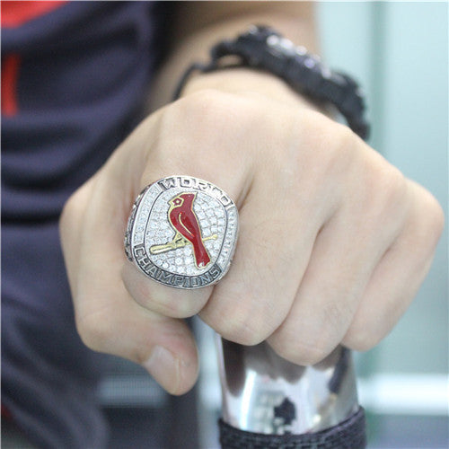 St. Louis Cardinals 2011 World Series MLB Championship Ring   Plating With Red Enamel