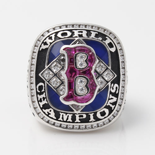 Boston Red Sox 2004 World Series MLB Championship Ring With Synthetic Sapphire And Red Ruby