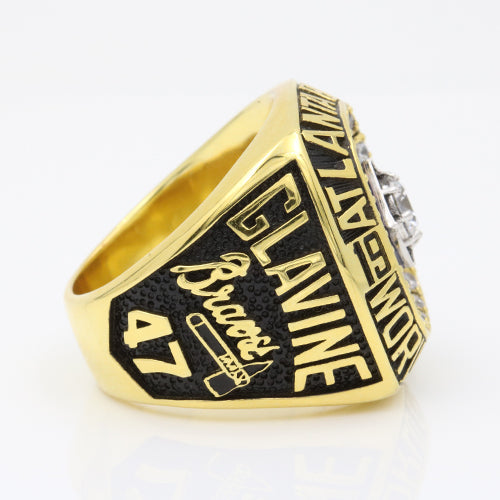Atlanta Braves 1995 World Series MLB Championship Ring 18K Gold Plating With Synthetic Sapphire