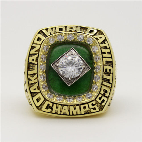 Oakland Athletics 1989 World Series MLB Championship Ring With Green Chrysoprase