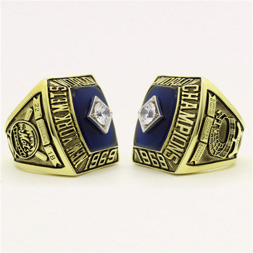 New York Mets 1969 World Series MLB Championship Ring With Blue Sapphire