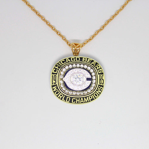 Chicago Bears 1985 Super Bowl XX NFL Championship Pendant with Chain