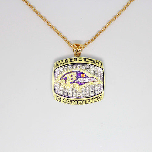 Baltimore Ravens 2000 Super Bowl XXXV NFL Championship Pendant with Chain