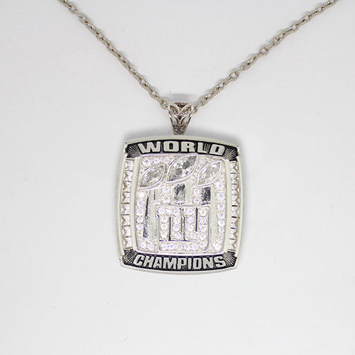 New York Giants 2007 Super Bowl XLII NFL Championship Pendant with Chain