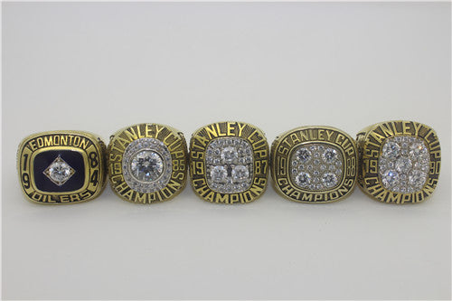 Edmonton Oilers 1984-1985-1987-1988-1990 Stanley Cup Finals NHL Championship Ring Collection