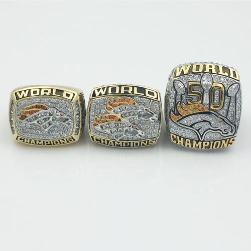 Denver Broncos 1997-1998-2015 Super Sowl Championship Ring Collection