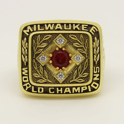 Milwaukee Braves 1957 World Series MLB Championship Ring With Red Ruby