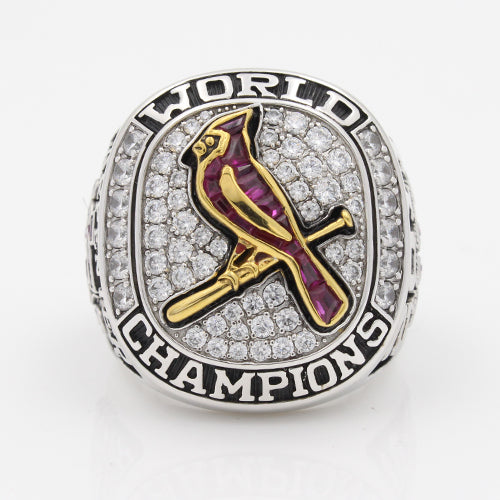 St. Louis Cardinals 2011 World Series MLB Championship Ring 18K Gold Plating With Red Ruby