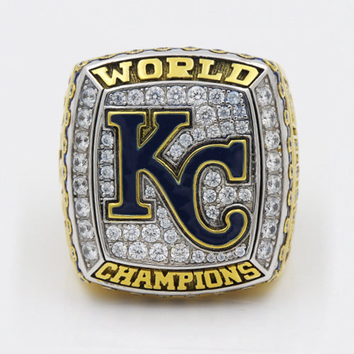 Kansas City Royals 2015 World Series MLB Championship Ring   Plating with dark blue enamel