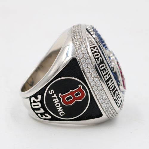 Boston Red Sox 2013 World Series MLB Championship Ring With Synthetic Sapphire & Red Ruby