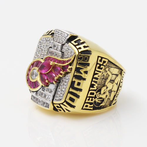 Detroit Red Wings 2002 Stanley Cup Final NHL Championship Ring With Red Ruby