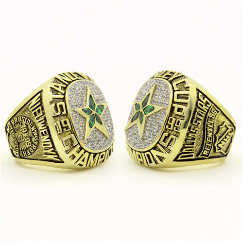Dallas Stars 1999 Stanley Cup Final NHL Championship Ring with green crystals