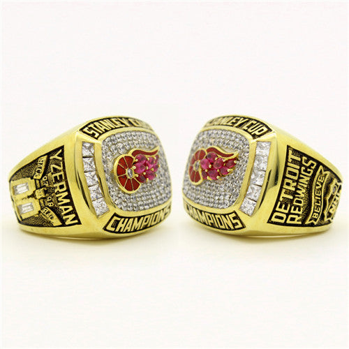 Detroit Red Wings 1998 Stanley Cup Final NHL Championship Ring With Red Ruby