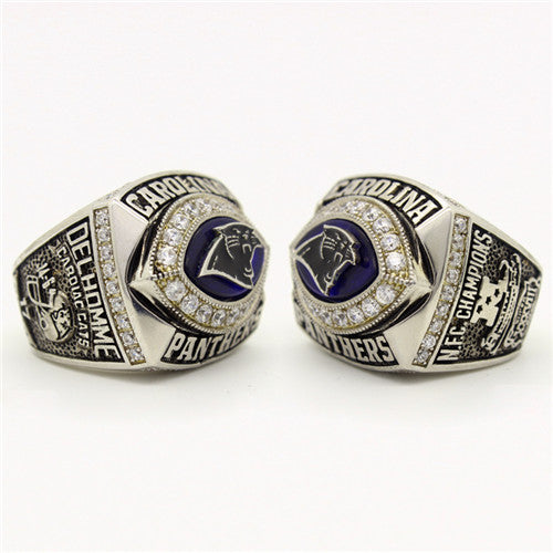 Carolina Panthers 2003 National Football Championship Ring With Blue Lapis Lazuli