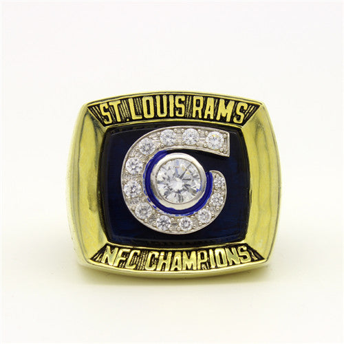 St. Louis Rams 2001 National Football Championship Ring With Black Obsidian