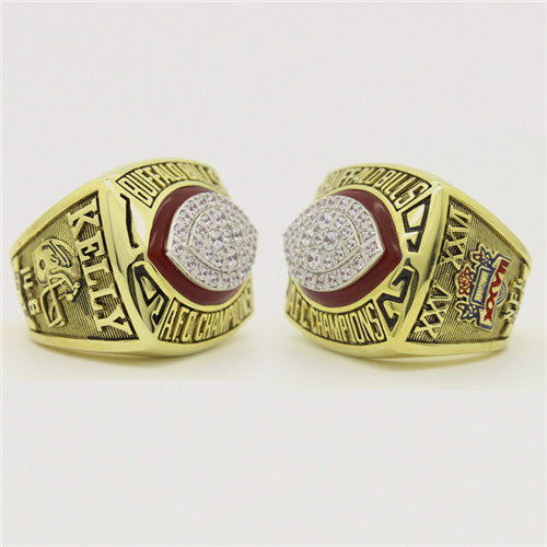 Buffalo Bills 1992 American Football Championship Ring With Red Ruby